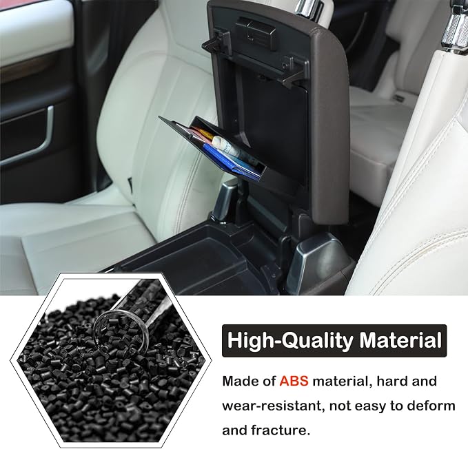 Car Armrest Hidden Storage Box Compatible with Land Rover Discovery 5 LR5 2017-2020 Center Console Handrail Privacy Organizer Tray Armrest Storage Box Container Insert Pallet Manager Inter Accessories