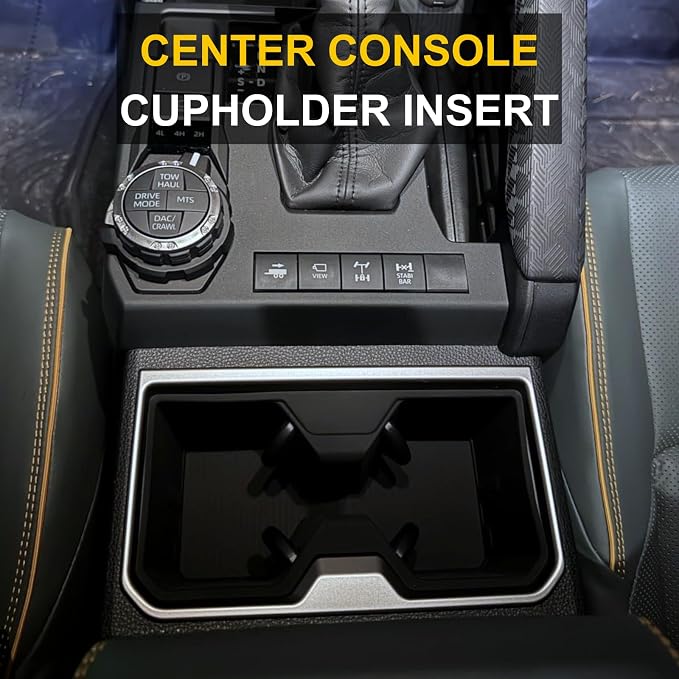 3Pcs Center Console Organizer Compatible with Toyota 4runner 6th Gen 2025 2026 Interior Accessories - Center Console Tray and Cup Holder Liner Insert & Armrest Hidden Compartment Storage Box