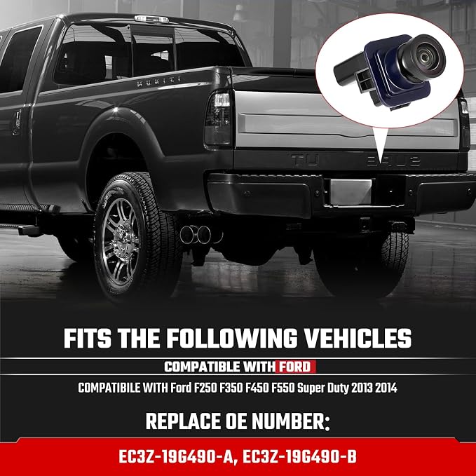 Backup Camera Rear View Camera Fit for Ford F250 F350 F450 F550 Super Duty 2013 2014 Parking Park Assist Camera Replaces #EC3Z-19G490-A