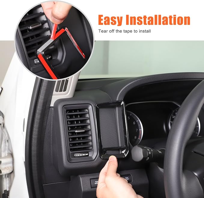 Daeiclru Car Center Console Air Outlet Trim Cover Compatible with Nissan Frontier 2022 2023 2024, ABS Center Console Side Air Outlet AC Vent Protect Cover Frame Accessories (Glossy Black)