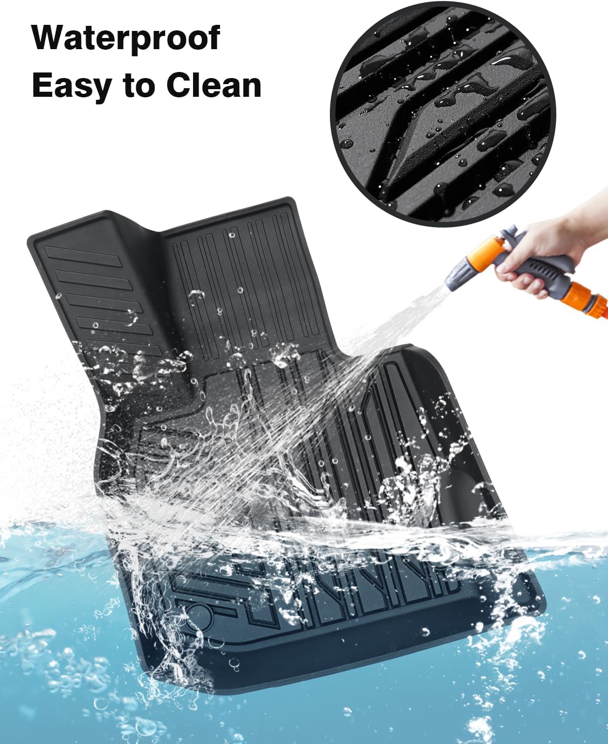 Powerty Floor Mats for 2018-2024 BMW X3 / 2019-2024 BMW X4, Custom Fit for BMW X3 Accessories, 3D TPE All Weather Car Mats Heavy-Duty Floor Liners (Fit All Models)