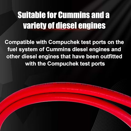 TU-32-20 Compuchek Diesel Fuel Pressure Test Gauge，0-300 psi，Compatible with Cummins Diesel Engines and Other Diesel Engines with Compuchek Test Ports, for Road Testing(6ft)