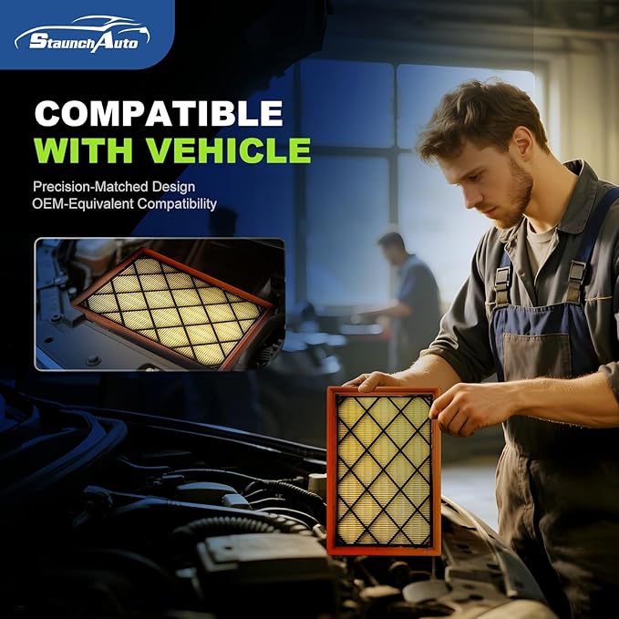 Engine and Cabin Air Filter Set for 2019-2026 Ford Ranger 2.3L - Activated Carbon - 2Pack - Automotive Replacement Accessories #CF12776 EB3G-9601AA