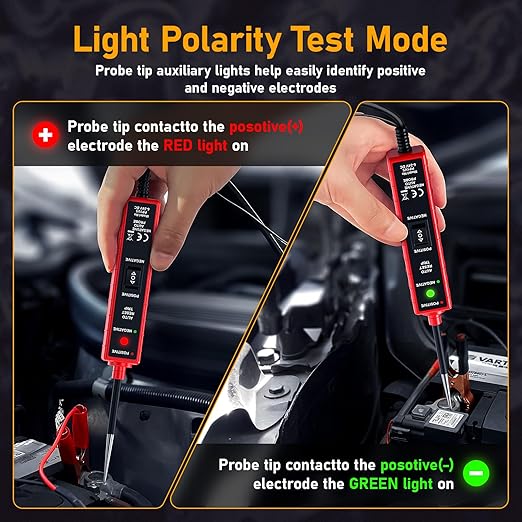 Power Circuit Probe Tester, 6-24V DC Automotive Test Light 12 Volt with 13 ft Leads Circuit Tester Breake Finder for Continuity Testing for Car SUV Truck