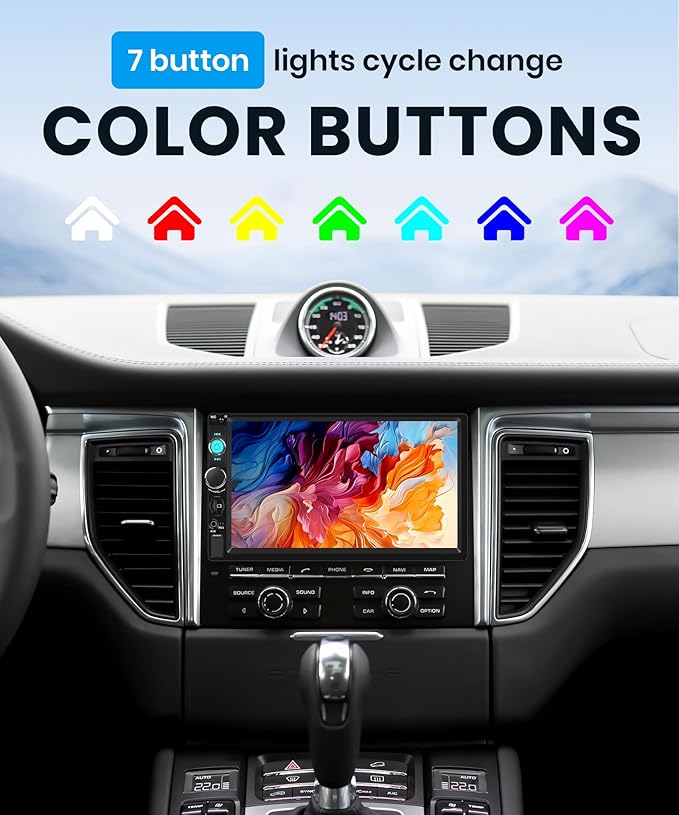 Rimoody 7 Inch Single Din Wireless CarPlay Touchscreen Car Stereo, 1 Din Car Radio with Wireless Android Auto Yo-u-Tu-be Video Bluetooth FM Radio SWC EQ Mirror Link Car Player Rear View Camera