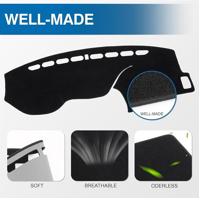 KUST Black Dash Cover for Honda Accord 2013 2014 2015 2016 2017 (LX, Sport, EX, EX-L, & Touring) Polyester Dashboard Cover Non-Slip Center Console Dash Cover Accessories for Honda Accord No Glare