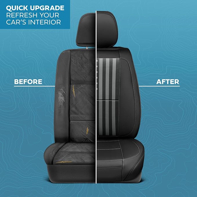 American Black Flag Seat Covers for Trucks, Cars, & SUV - Napa Leather US Car Seat Covers American Flag Truck Accessories - Car Seat Cover American Flag Car Accessories Car Seat Protector