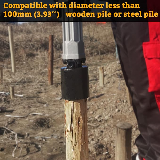 3.9 Inch(100mm) pile socket for JACKCHEN gasoline pile driver, black pile sleeve