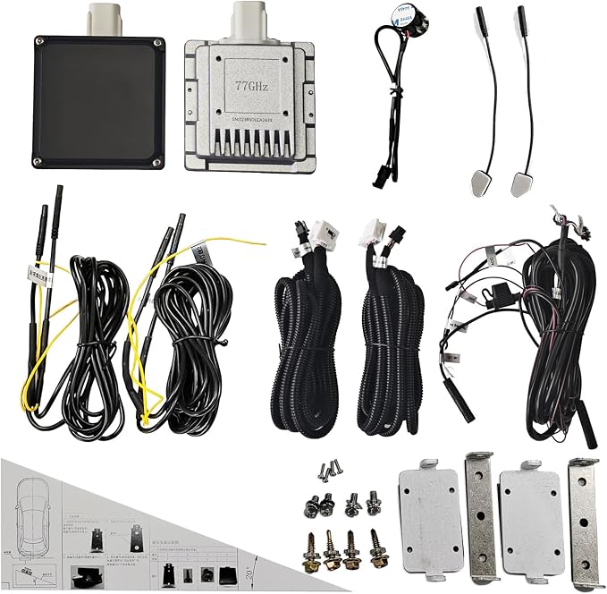 BY-J Car Blind Spot Monitoring System, 77GHz Millimeter Wave Radar Sensor Blind Area Detection, Universal Car Lane Changing Warning BSD Distance Assistant with Reversing Radar Parking