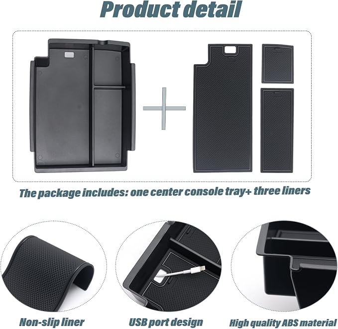 JKCOVER Center Console Hidden Organizer Tray and Center Console Full Organizer Tray Compatible with Toyota 4Runner 2010-2024 Accessories