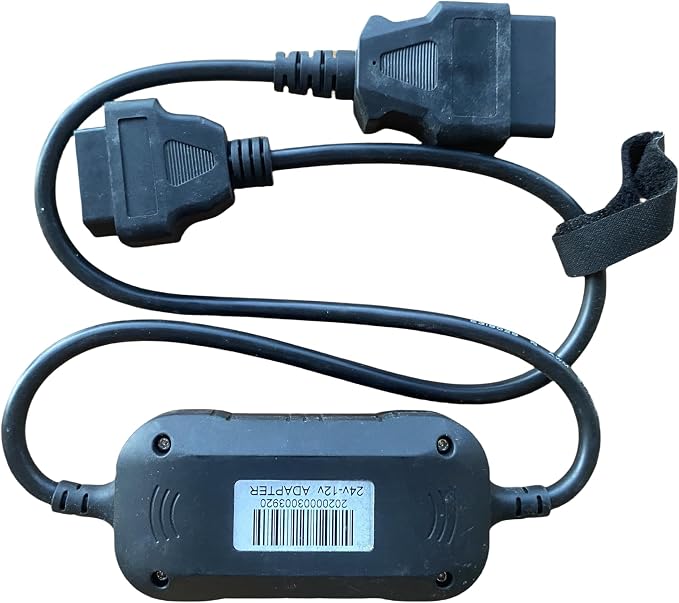 A0281 OBD2 Adapter 24V to 12V for Heavy Diesel Truck, for Launch X431 Easydiag 2.0/3.0/GOLO and Thinkdiag OBD2 Scanner. (Black)