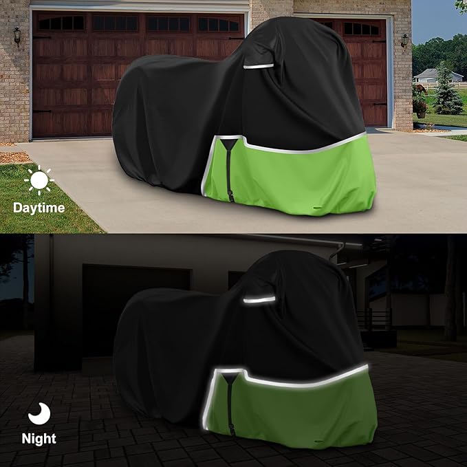 Waterproof Motorcycle Cover Replace for Kawasaki Ninja 400 500 650 Z900 Zx6r Street Without Trunk Models, 420D Oxford Cloth Motorcycle Cover for Snow Rain Dust Protection