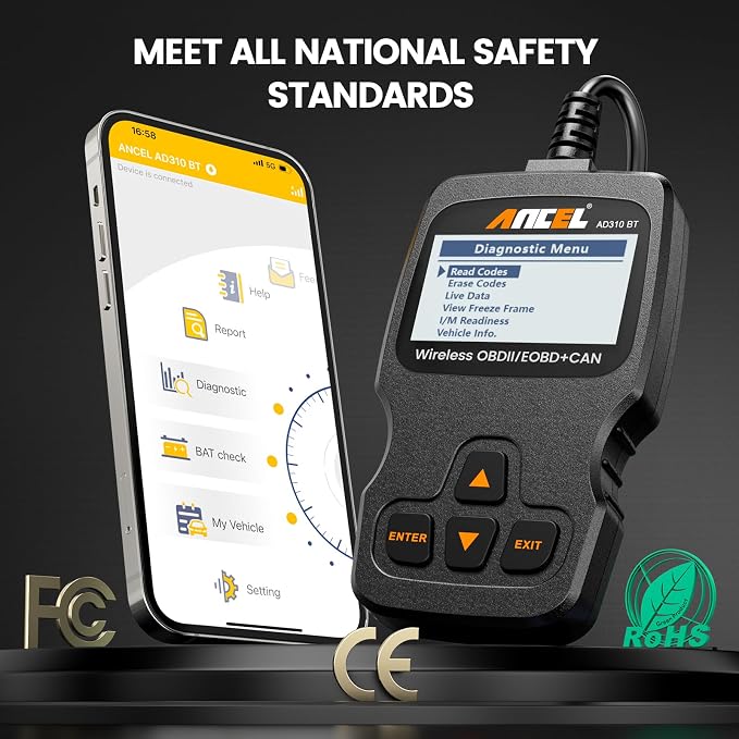 ANCEL Classic Enhanced Universal OBD II Scanner Car Engine Fault Code Reader CAN Diagnostic Scan Tool-Black