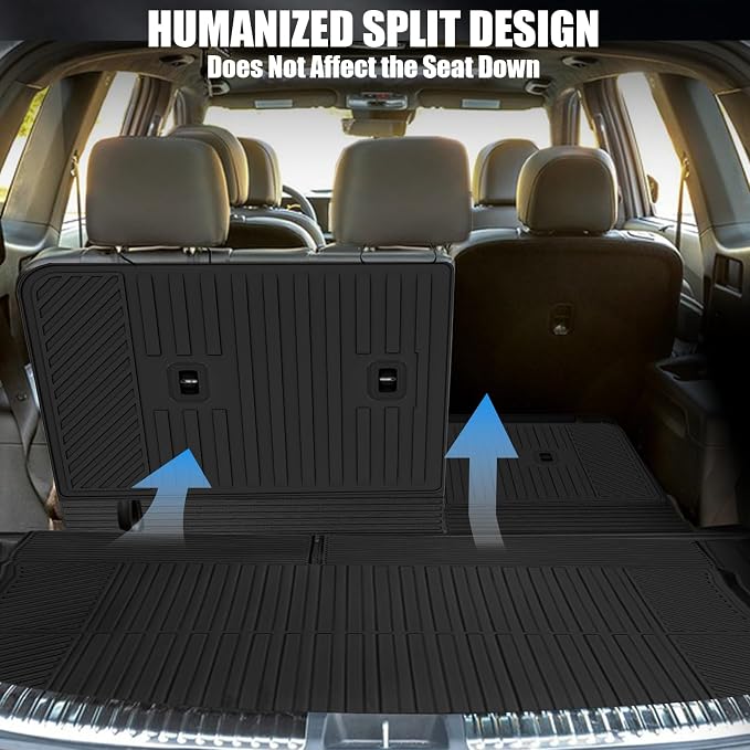 Floor Mats Fit for 2026 Hyundai Palisade Gasoline 7 Seater, All Weather Cargo Liner with Backrest Mat TPE Rubber Protection Mats with 2nd & 3rd Row Covering 2026 Palisade Accessories, Black