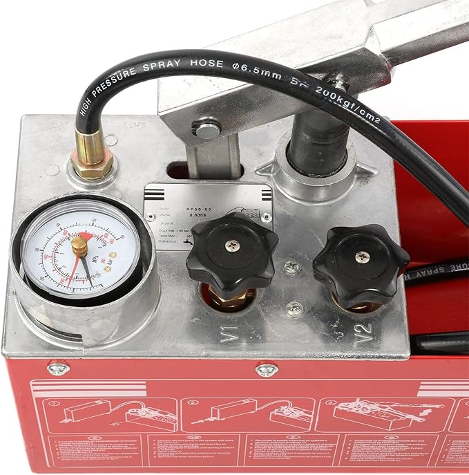 IRONWALLS Hydraulic Manual Water Pressure Compression Test Pump Water Pipe Leakage Pressure Tester 3 Gallon Tank