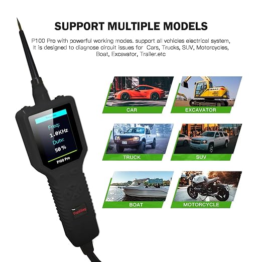 TopDiag P100 Pro 9-30v car Circuit Tester Automotive, Power Circuit Probe Kit Multimeter Digital Oscilloscope Test Tool (P100 Pro)