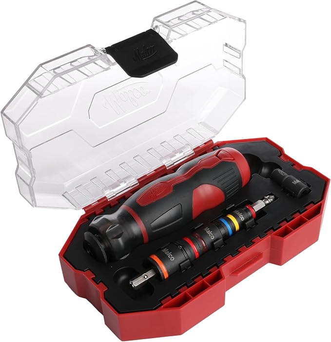 Malco KITFB2 C-RHEX 7-in-1 Flip Bit Socket Set with Premium Grip Storage Handle & Case – 6 Cleanable Reversible Hex Sizes (1/4"-9/16"), 12 Impact-Rated Bits, Insert Bit Socket