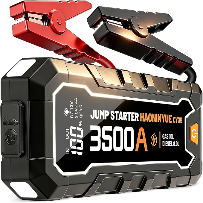 Portable Jump Starter,12V Car Battery Jumper Starter Portable with 88.8Wh Quick Charger,LED Display,14000mAh Booster Jump Box Pack (10L Gas 8.0L Diesel Engine)