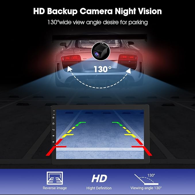 10.1 Inch Rotatable Carplay Screen for Car and Android Auto,Single Din Car Stereo with 720P Backup Camera,Touch Screen GPS Navigation,Bluetooth,Voice Control