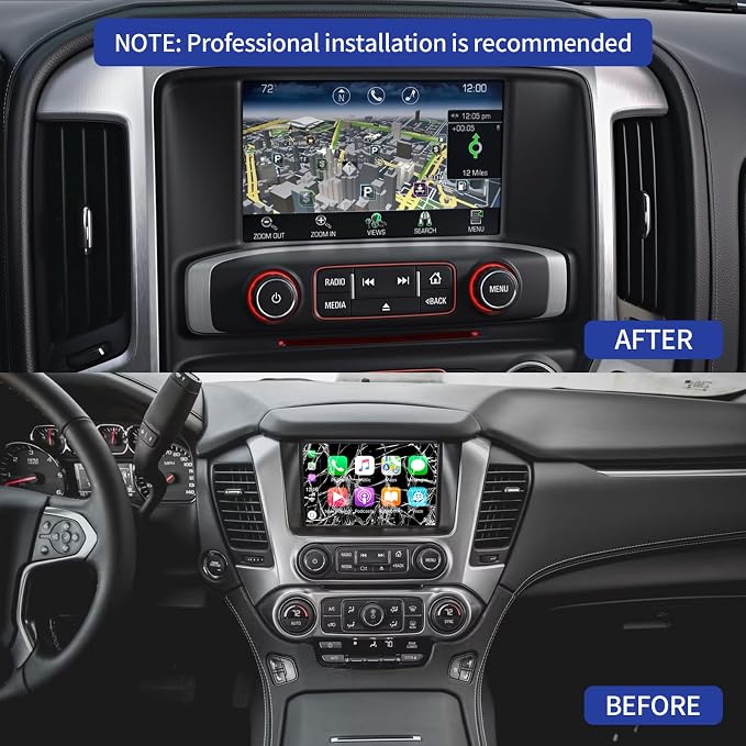 TsuperU LCD Touch Screen Replacement DJ080PA-01A Digitizer Screen Radio Fit 2014-2018 Chevy Silverado Tahoe Chevy Colorado OEM Navigation, Fit GMC Sierra Yukon Trucks SUV Mylink 8-inch Touchscreen