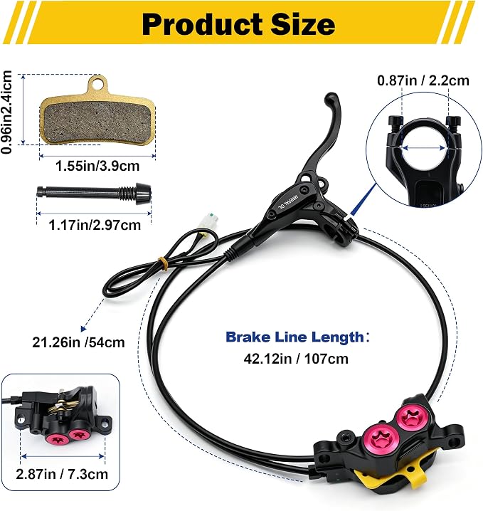 Front Hydraulic Brake Kit & Brake Caliper Master Cylinder Assembly for Surron Light Bee X Segway X160 X260 Talaria Sting MX3/R MX4/XXX Electric Dirt Bike Parts