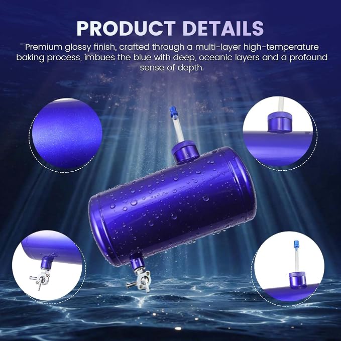 Upgraded 10x4.5" Aluminum alloy welding Gas Fuel Tank Cylinder(Premium Glossy Paint Finish Blue) For Predator 212cc 196cc/6.5HP Go Kart and Gas Mini Bike,For Coleman CT200U BT200X CT200u-ex