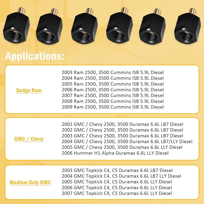 EN-47589 9011 Fuel Pressure Test/Block Off Adapter Set for Dodge Ram, GMC/Chevy, Medium Duty GMC