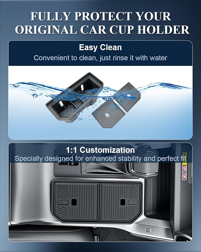 BIBIBO 2026 RAV4 Center Console Cup Holder Inserts for 2026 Toyota RAV4 (LE/SE/XLE Premium/Woodland/XSE/Limited) Cup Holder Organizer 2026 Toyota RAV4 Accessories RAV4 Cup Holder Tray