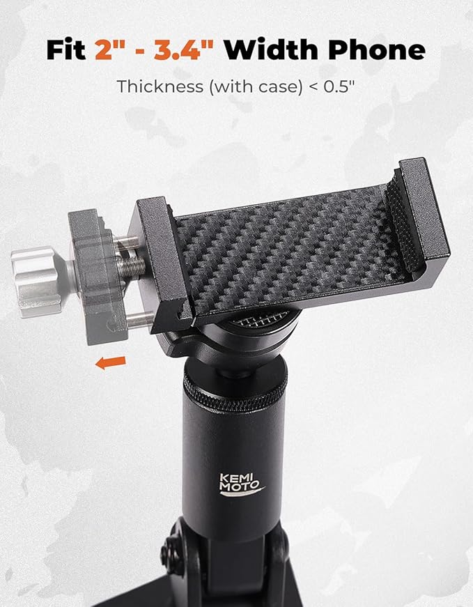 KEMIMOTO X3 Phone Mount, CNC Aluminum Dashboard 360° Adjustable Cell Phone Holder, Compatible with Can-Am Maverick X3 and MAX Models, Mobile Phones Stand