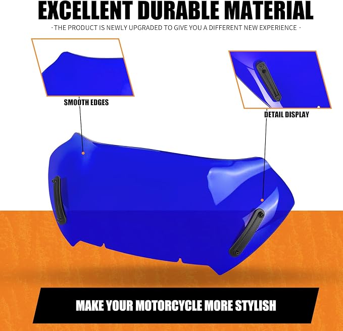10" Windshield Windscreen Wind Splitter Fit For Harley Road Glide 2023.5-2026 Blue