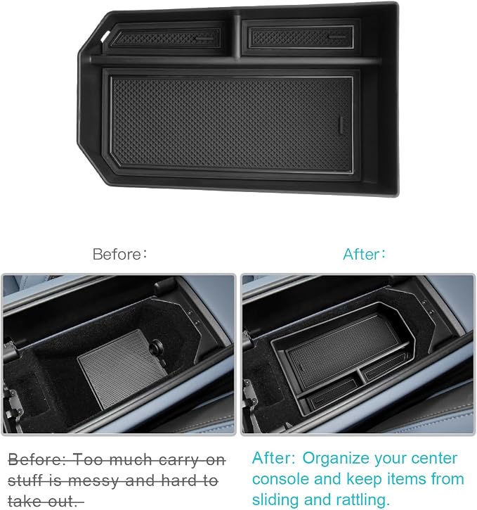 CDEFG Compatible with 2024 2025 BMW 5 Series i5 Center Console Organizer Tray Compatible with 2024 2025 5 Series 530i 540i i5 G60 G61 G68 Accessories Middle Console Organizer Armrest Tray Storage Box