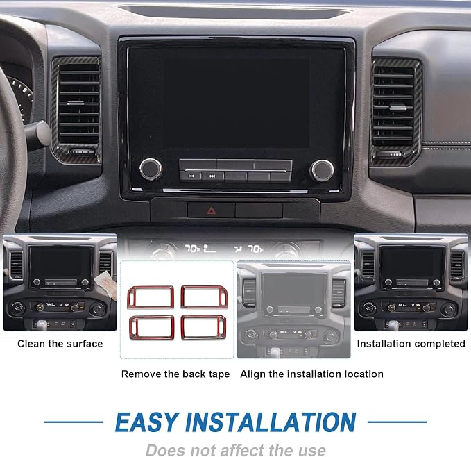Carbon Fiber AC Air Vent Cover Compatible with Nissan Frontier 2022-2024