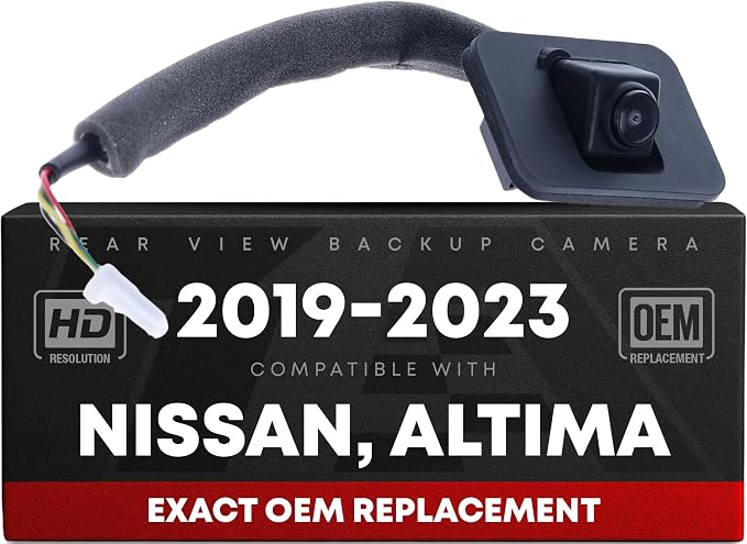 Rear View Backup Camera, Reverse Park Assist - Compatible with 2019-2023 Nissan Altima - Without AVM - Plastic, Glass - Vehicle Parking Camera Replacement - OEM 284426CA0B, 590-043, NI1960159