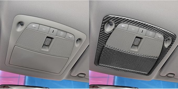 Soft Real Carbon Fiber Kit Compatible with Nissan Altima 2013 2014 2015 2016 2017 2018 Interior Accessories Set Car Reading Light Cover Trim Roof Reading Lamp Sticker