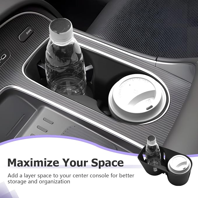 LUWU 2026 Palisade Center Console Cup Holder Compatible with 2026 Palisade SEL/XRT/Limited/Calligraphy Accessories Center Console Silicone Cup Holder Insert(Only for 7-Seat)