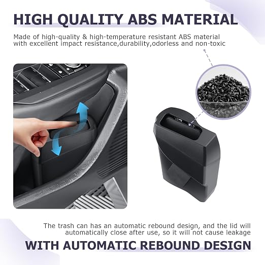 LUWU Car Trash Can Compatible With Toyota Prius/Prius Prime 2023-2025 - Interior Accessory With Lid, Portable Mini Dustbin, Leak-Proof Garbage Bin (Left)