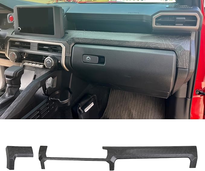 Dashboard Cover for Toyota 4Runner 2025 2026 Interior Accessories 8inch&14inch Display Center Consoles ABS Frame Trim (Black Wood, Dashboard Cover for 4Runner)