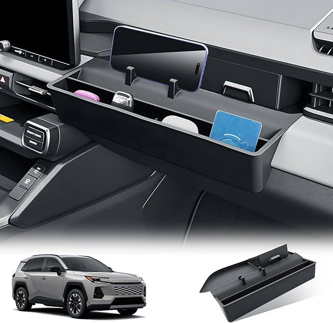 BIBIBO 2Pack for 2026 Toyota RAV4 Center Console Organizer 2026 RAV4 Console Front Passenger Organizer Tray+ Extra Storage Box Drawer 2026 Toyota RAV4 Accessories
