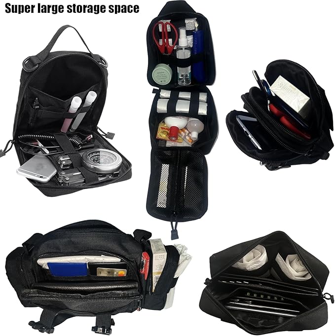 7 PACK Tactical Seat back organizer Truck organizer With 6 Detachable Pouches Universal For Car Truck Ford Jeep Military-Grade Heavier Panels With Multi-functional Packs (7 PACK -BLACK)