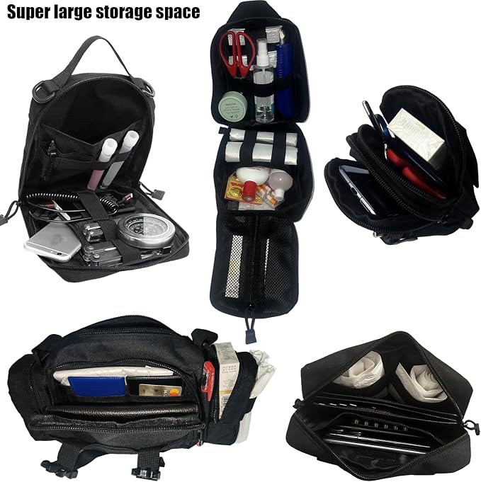 7 PACK Tactical Seat back organizer Truck organizer With 6 Detachable Pouches Universal For Car Truck Ford Jeep Military-Grade Heavier Panels With Multi-functional Packs (2 Set Black)