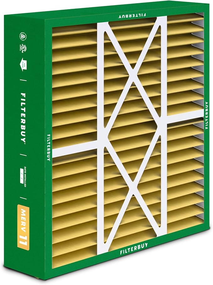 Filterbuy 20x22x5 Air Filter MERV 11 Superior Pet & Allergy Defense (1-Pack), Pleated HVAC AC Furnace Filters for Amana, Goodman, Nordyne, and Five Seasons (Actual Size: 19.50 x 21.94 x 5.25)
