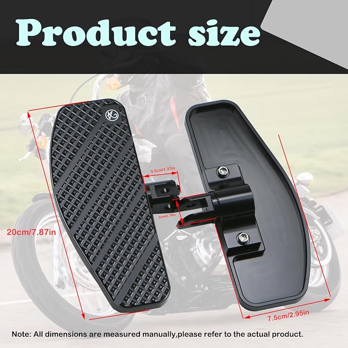 8.0“ Black Mini Footboards for Harley Davidson 2018-2024 FX Softail Breakout, Street Bob, FXDR 114, Fat Bob, Low Rider/S/ST, Softail Standard – Non-Slip Floorboards for Enhanced Comfort