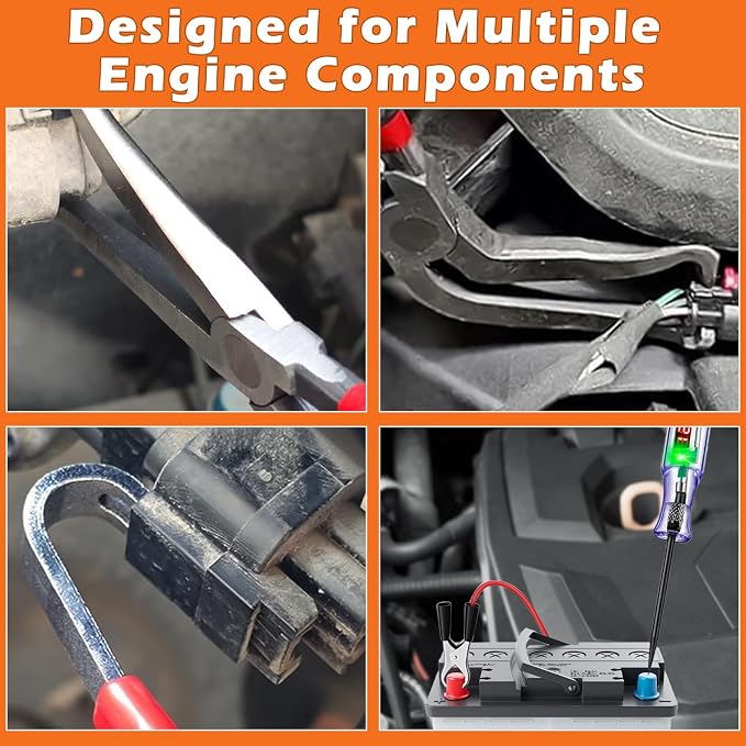 Auto fastener clip removal pliers – Automotive Electrical Tools & Clip removal tool Kit with Hose Clamp Pliers, Wire Terminal Separator, and Car Plug Connector