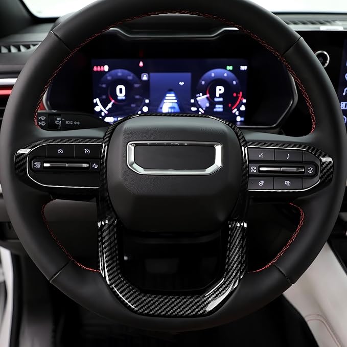 Car Car Steering Wheel Decal Sticker ABS Carbon Fiber Interior Trim Cover for Chevrolet Colorado/GMC Canyon 2023 2024 2025 2026 Accessories