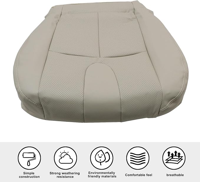 SecosAutoparts Front Driver & Passenger Side Bottom Perforated Leather Replacement Seat Covers Wheat Tan Compatible with Infiniti G37 2008 2009 2010 2011 2012 2013