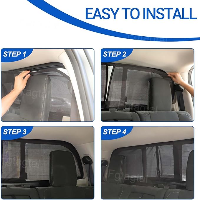Car Rear Trunk Window Shades Compatible with Nissan Titan 2016-2023, Trunk Window Screens Mesh Sun Shade Glare Shield and UV Rays Protection and Keeps Vehicle Cool, 2PCS