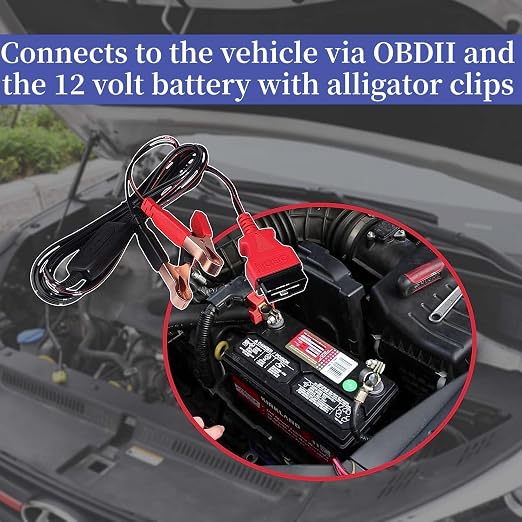 Autel MaxiBAS BTMS OBDII Memory Saver, Battery Tester, Polarity-Protected, Attaches to 12 Volt Backup Battery, Provides Power to Vehicle's Computer, Maintains Data