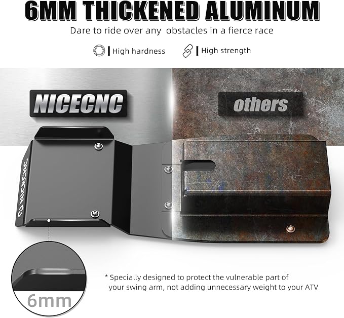 NICECNC Swing Arm Skid Plate Compatible with Yamaha Raptor 700R YFM700R 2013-2026, Raptor 700R YFM700R SE 2017-2026, Raptor 700 YFM700R 2014, See Fitments, Replacement for 1PE-F219X-00-00, Black