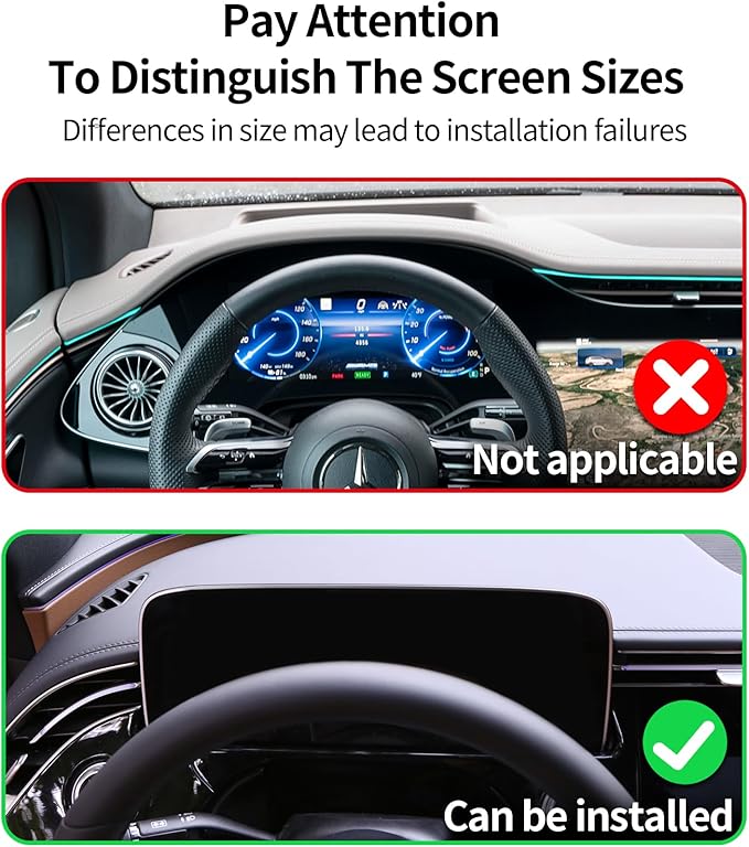 Wireless Charging Car Phone Holder for Mercedes Benz EQE Sedan/EQE SUV 2023-2025, 12.3" Screen Fixed Clip, 360° Rotation Car Phone Mount Compatible with MagSafe