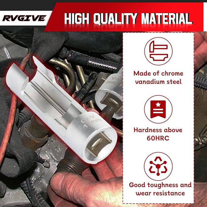 Flare Nut Slotted Socket Kit, 10mm-22mm, Metric Flare Nut Sleeve Kit, For Use in Narrow Locations Such As Wired Temperature Sensors, Thermal Switches, ABS Tubes, ETC. (9PCS)